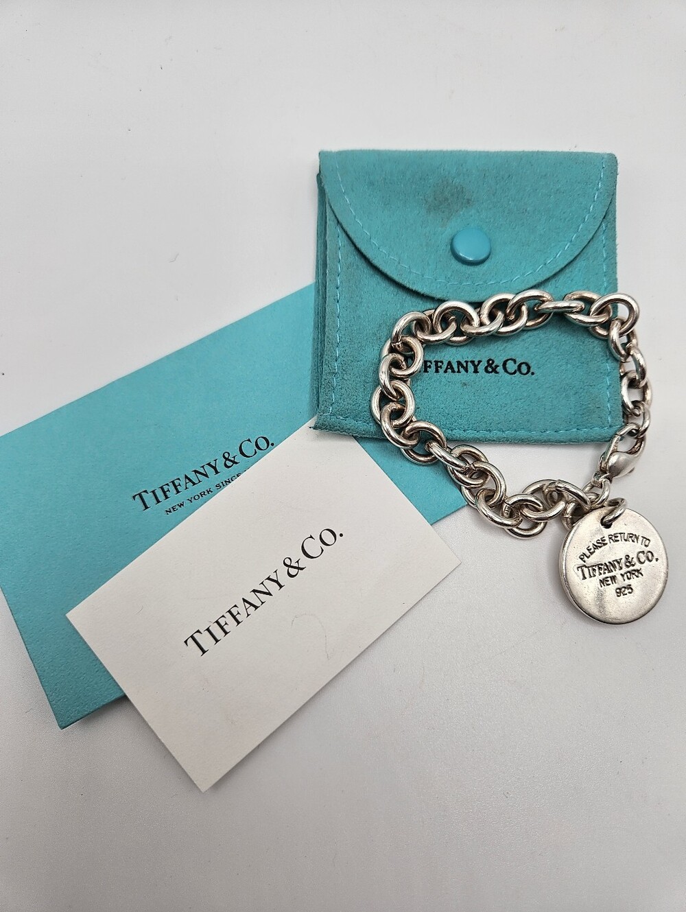 Tiffany & Co. Return to Tiffany Sterling Silver Round Circle Charm Bracelet